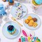 200Pcs Blue Gold Cake Plates with Plastic Forks - Serves 100 Guests